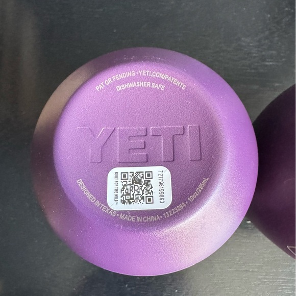 Pair of Yeti Rambler Wine Tumbler Rambler Dark Purple Eggplant Color with Lids - Picture 5 of 6
